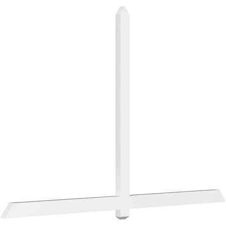 Ekena Millwork Eugene Architectural Grade PVC Gable Bracket, 96"W x 60"H x 2"D x 4"F, 15/12 Pitch GBP096X60X0204EUG00